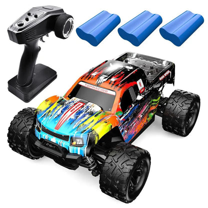 1/18 Scale 4WD Off-Road Monster Trucks RC Cars with 38KM/H High Speed, 2.4 GHz Remote-Controlled Electric All Terrain Car Toys