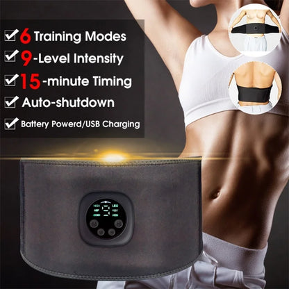 Electronic Slimming Belt EMS Waist Massage Fitness Muscle Stimulator Weight Loss Fitness Vibrating Massager Fat Burning Trainer