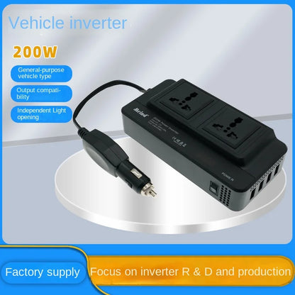 200W High Power Car Inverter | 220V AC Outlet | Intelligent Mobile Power Supply | Inverter for Cars and Business Vans