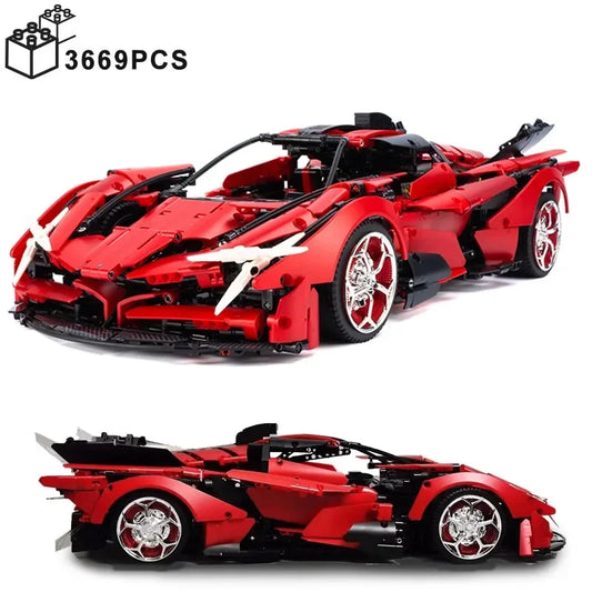 3669PCS Technical 1:8 Apollo EVO Sport Car Building Blocks City MOC Bricks Toys Super Speed Vehicle Gifts For Children Kids