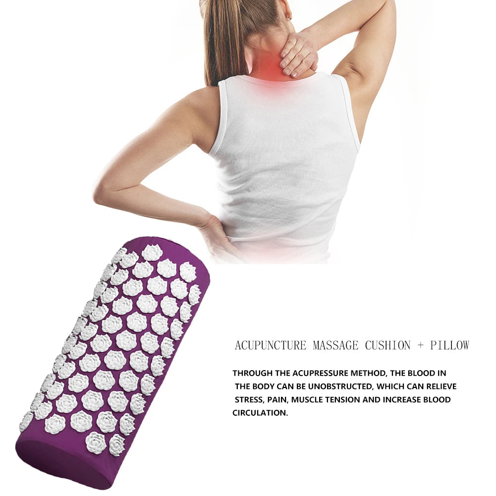 BXA 1pc Massager Pillow Lotus Acupressure Massager Cushion Relaxation Yoga Pillow Spike Multifunction Relieve Stress Pain Neck