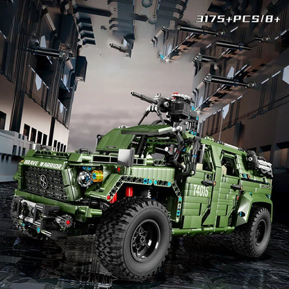 3175Pcs MOC Off Road Car Model Building Blocks City Minigun Turret Army Weapons Vehicle Bricks Toys for Kids Gift