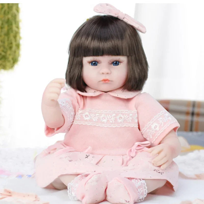 42CM Baby Reborn Doll Toys Sleeping Accompany Doll Lifelike Soft Toddler Reborn Dolls for Girls Birthday Present Gifts Kids Toys