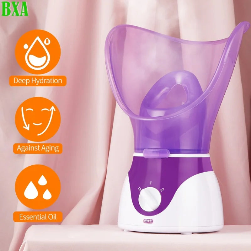 BXA Face Steamer Facial Heating Sprayer Skin Moisturizing Pore Cleaner Facial Hot Fog Steamer Home Care Skin Humidifier SPA