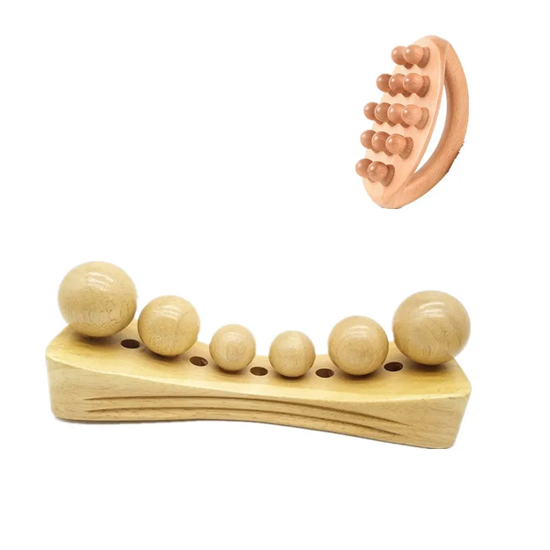 6 in 1 Wood Body Massager Psoas Muscle Hip Release Trigger Point Therapy Massage Tools Physical Therapy for Occipital Cordus