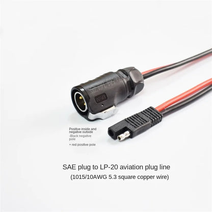 10AWG Pure Copper Quick Battery Connector Solar PV Cable SAE To LP-20 Aviation Plug Wire 40cm