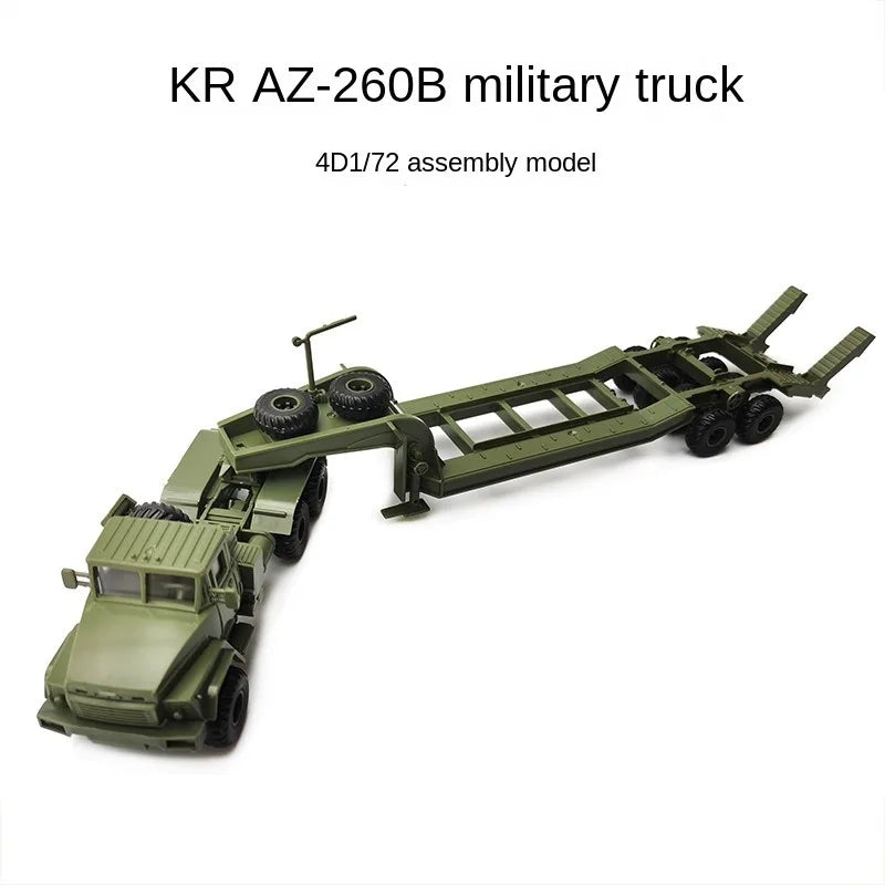 4D 1/72 Russian KRAZ-260 Trailer BTR Military Truck Assembled Model Aging Simulation Model Decoration ABS Toy Car Collection