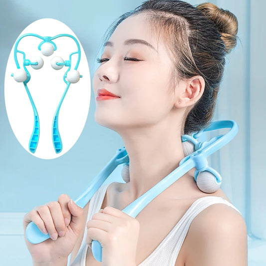 New 1pc Neck Massager for Neck Shoulder Waist Lower Leg Cervical Massager Dual Trigger Point Therapist Hands Relaxation