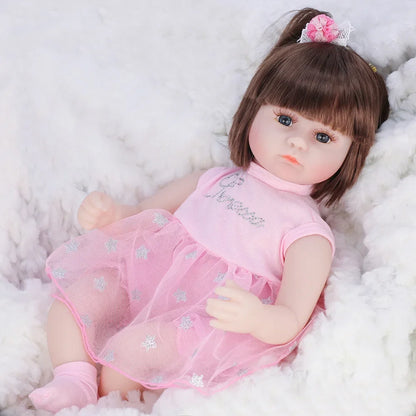 42CM Baby Reborn Doll Toys Sleeping Accompany Doll Lifelike Soft Toddler Reborn Dolls for Girls Birthday Present Gifts Kids Toys