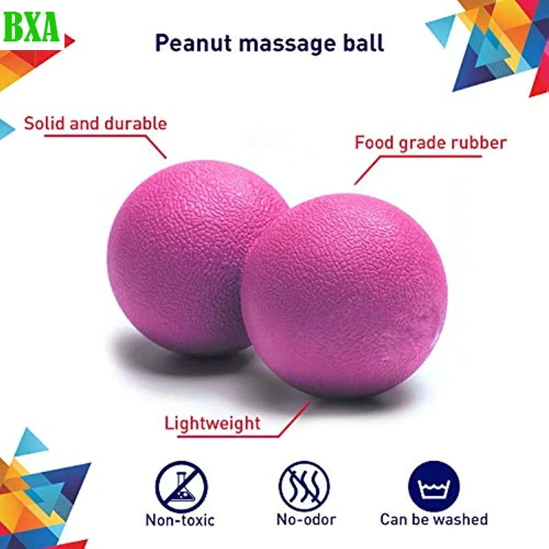 Peanut Silicone Lacrosse Myofascia Ball Peanut Massage Ball High Density Lightweight Fitness Body Fascia Relieve Pain Yoga Ball