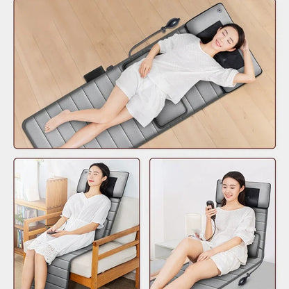 Electric Heating Full Body Massager for Car Chair Office Lumbar Neck Muscle Relax Vibration Cushion Shoulder Back Massage Mat