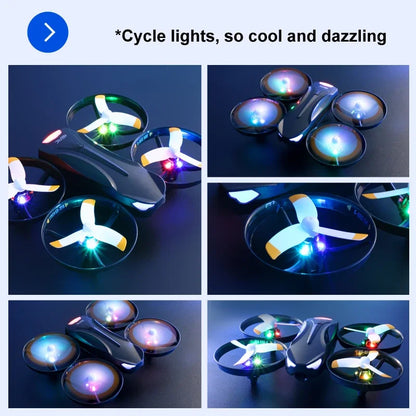 1 Battery RC Mini FPV Drone 4K V16 Colorful LED Helicopters 360° Full Containment Protection VR Aerial Photography Toy