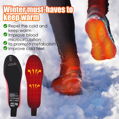 New Shoes Pads For Skiing Winter Outdoor Black Heated Insoles 2100mAh Electric Foot Warmer Hot Compress Remote Control 3-speed