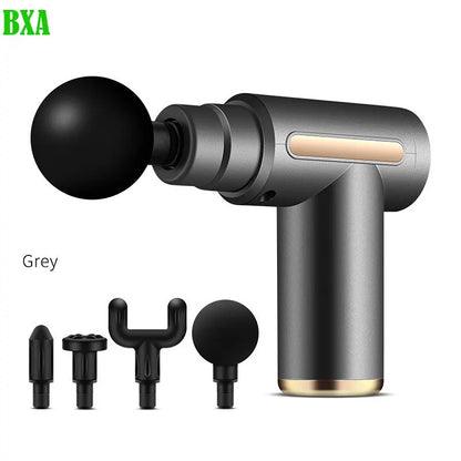 BXA Portable Massage Gun LCD Electric Percussion Pistol Massager Stick For Body Neck Back Deep Tissue Muscle Relaxation Fitness