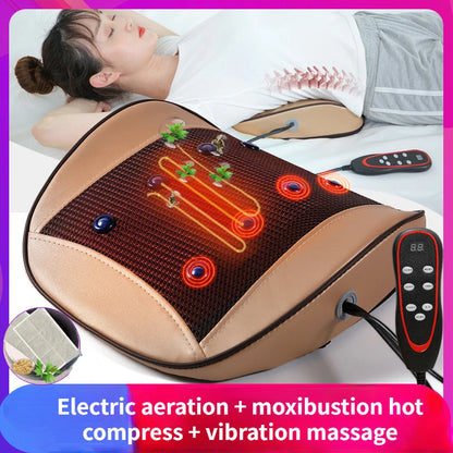 New Electric Pulse Body Massager Cushion Moxibustion Vibration Heating Lumbar Waist Traction Airbag Therapy Massage Relief Pain