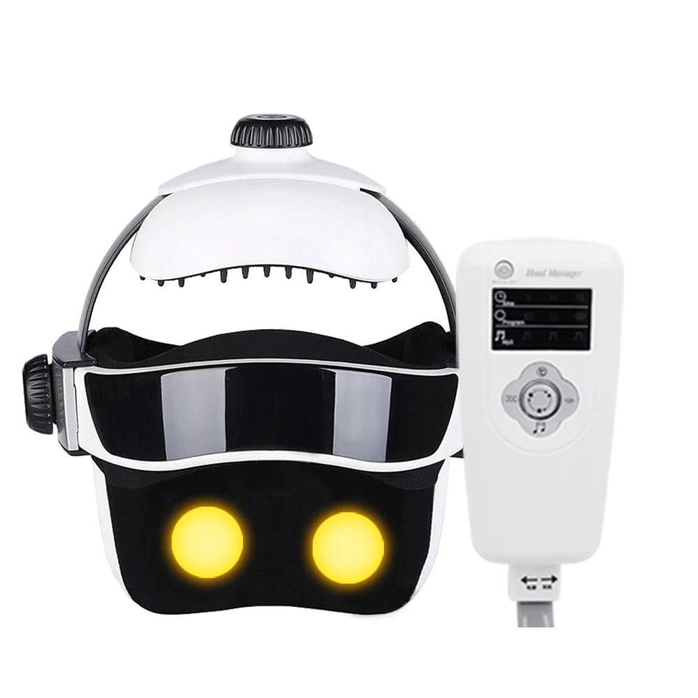 Electric Pneumatic Head Massager Wireless Infrared Heating Helmet Pressure Acupuncture Vibrator Relax Massage Health Care