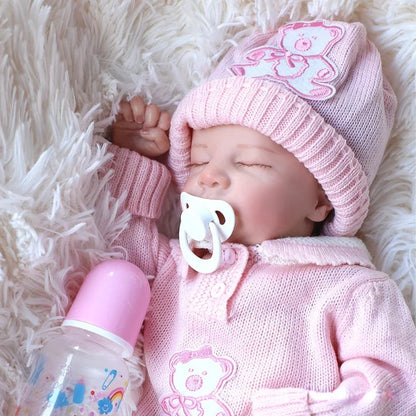 17Inch Realistic Reborn Baby Doll Full Silicone Body Newborn Toddler Toy 43CM Lifelike Birthday Gift Toys for Girls