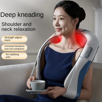 New Electric Cervical Spine Massage Shawl Body Dredge Massage Shawl Constant Temperature Hot Compress Hand Pull Shoulder