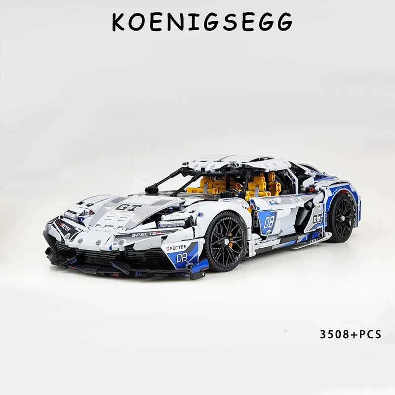 3508PCS Technical MOC Vehicle Assmble Bricks 1:8 Koenigsegg Gemera City Sport Car Building Blocks Toys Gifts for Kids Boy