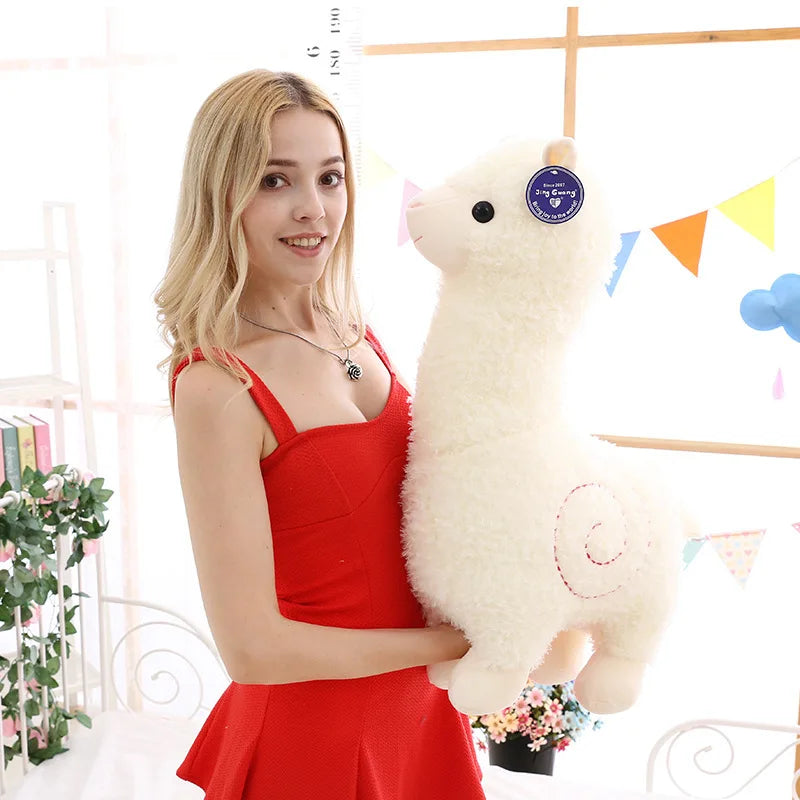 28-65cm Big Alpaca Plush Toy 5 Colors Cute Animal Doll Soft Cotton stuffed doll Home office decor Kids girl Birthday Xmas Gift