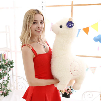 28-65cm Big Alpaca Plush Toy 5 Colors Cute Animal Doll Soft Cotton stuffed doll Home office decor Kids girl Birthday Xmas Gift