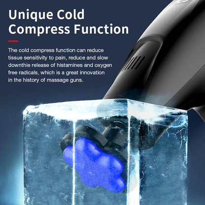 New Icy Cold Compress Massage Gun Electric Percussion Pistol Massager For Body Neck Back Sport Deep Tissue Muscle Relaxation