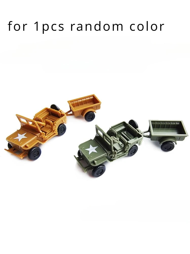 4D 1/72 Assembled Modle World War II USA Allied Willis Jeep Model Military Decoration Car Collection Toy Sandpan Game Toys