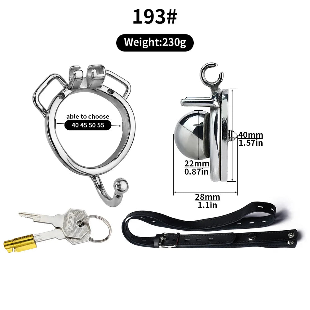 Wearing Stainless Steel Flat Negative Number Lock Male Penis Cage Exercise Control Anti-Escape Chastity Lock Removable