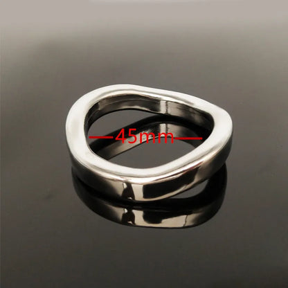 1pcs 40-55mm Stainless Steel Lock Sperm Ring, Cock Ring, Male Penis Ring Exerciser Curved Scrotum Bondage Stretching Ring