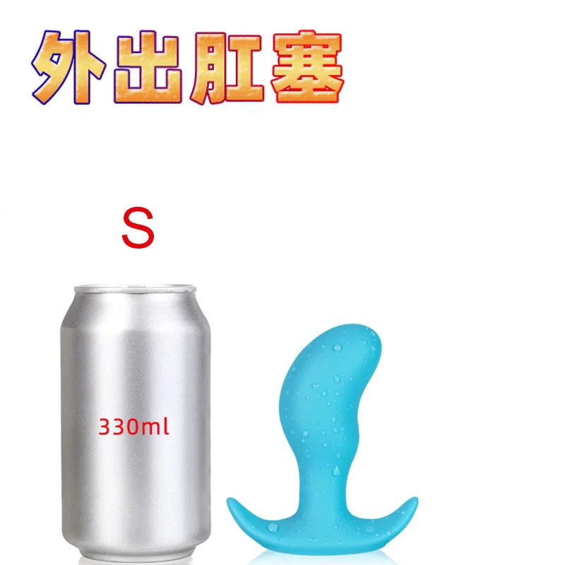 Sofe Silicone Pea Pod Anal Plug Butt Plug Vaginal Anal Dilator Invisible Wearing Anal Plug Powerful Sucker Stopper Gay Sexy Toys