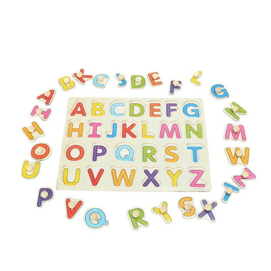 Alphabet Puzzle ABC Wooden Jigsaw Puzzle Toy Children Kids Early Education Learning Aids 1-3 Years Old Learning Educational Gift