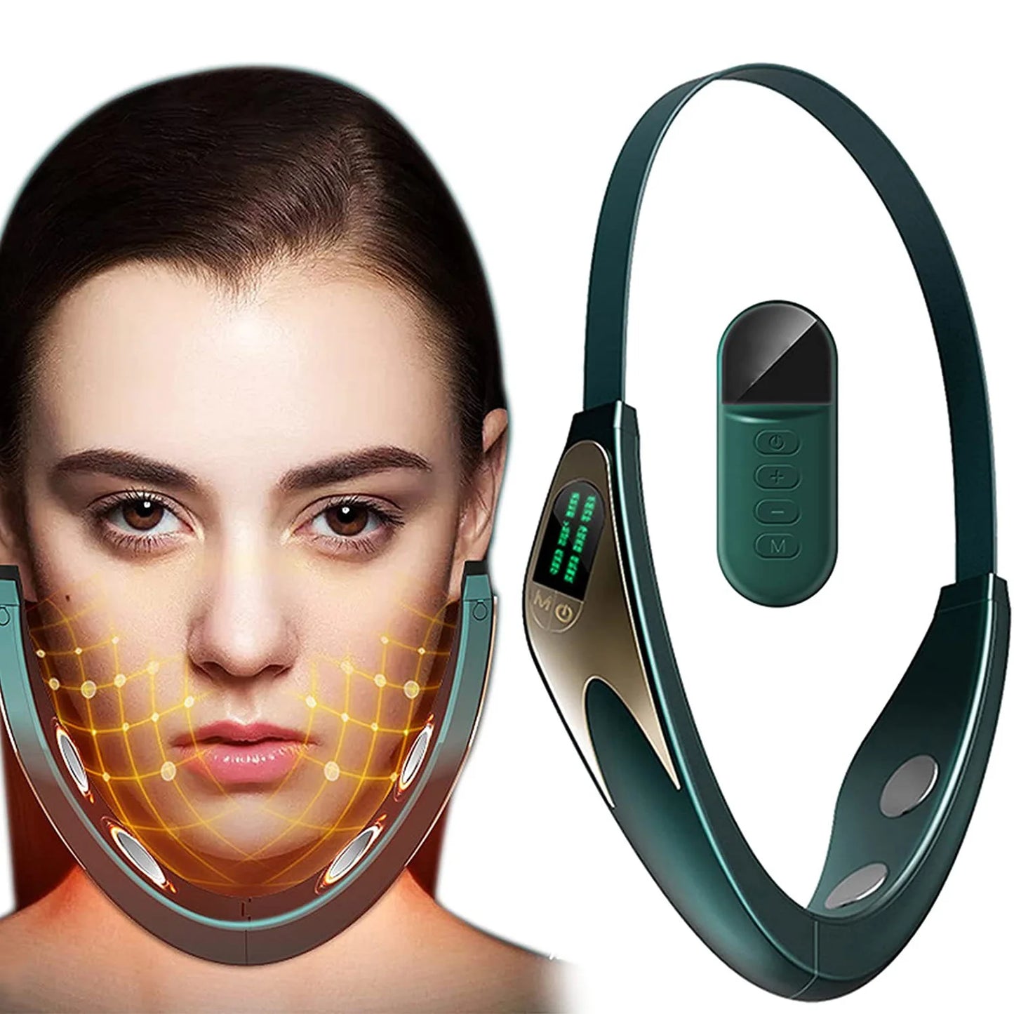 Electric V-shaped Facial Plastic Massager Lift Neck Anti-wrinkle Red Blue Double Chin Plastic Beauty Instrument Remote Control