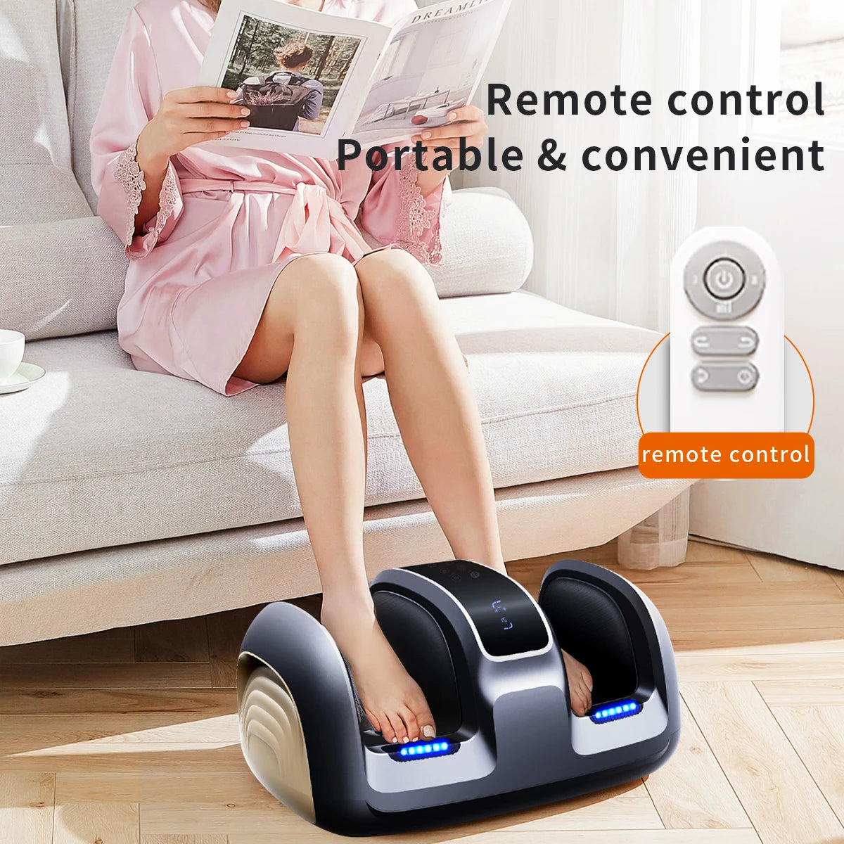 NEW Foot Massager with Heating and Tilt Adjustment Mode Timer and Remote Control Shiatsu Massage Stop Calf Hand Forearm