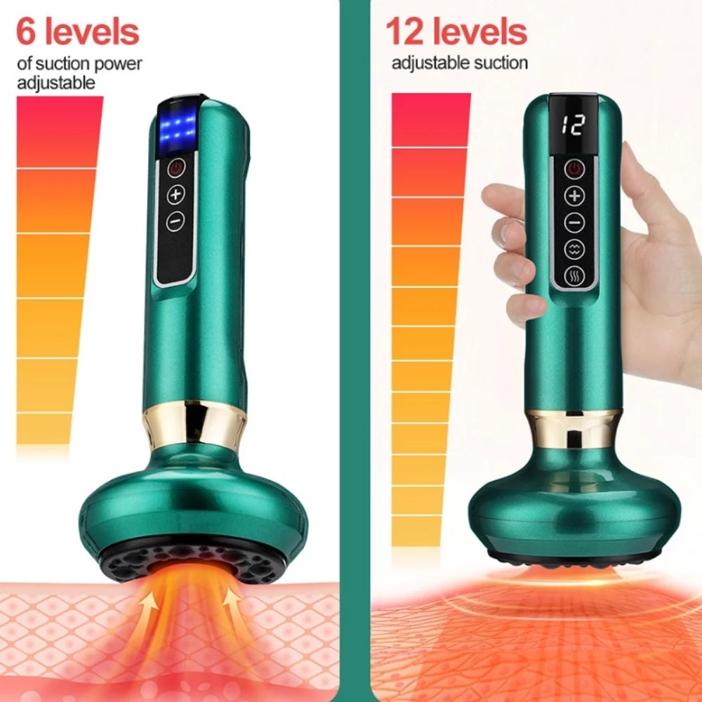 1PC Vacuum Suction Cup GuaSha Anti Cellulite Beauty Health Scraping Infrared Heat Slimming Massage New Electric Cupping Massager