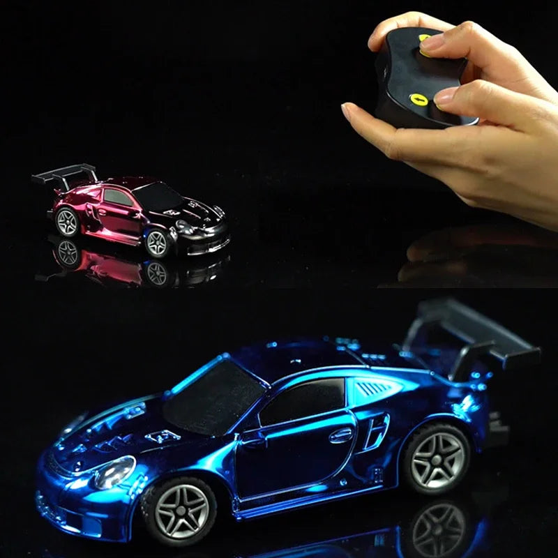 2.4G 4WD 1/43 Super Mini RC Car Electric Vehicle Model Kids Drift Toys Gold-plated Racing Light Pocket Remote Control Car