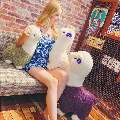 28-65cm Big Alpaca Plush Toy 5 Colors Cute Animal Doll Soft Cotton stuffed doll Home office decor Kids girl Birthday Xmas Gift