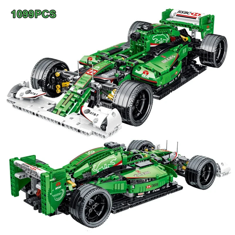 1099PCS Technical Kids MOC F1 Formula Sport Car Building Blocks Racing Vehicle Bricks Toys Gift for Boy Friend