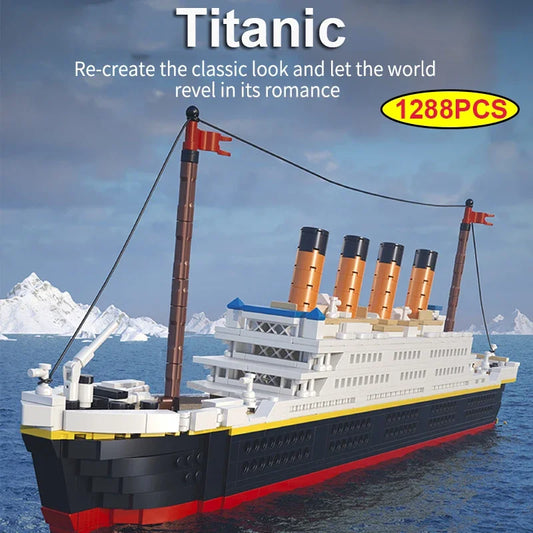 1288PCS MOC Cruise Boat Ship Romance Building Blocks 3D Assemble Bricks Educational Model Toys Gifts for Kids Boyfriend