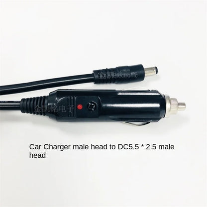 1mm² High-Power Car Charger, Male To DC 5.5*2.1mm Female, Thick Copper, 12V Vehicle Power Cable, 1m