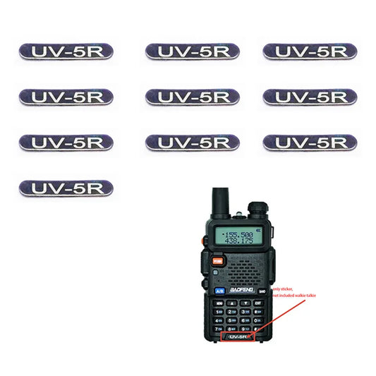 10pcs Original Baofeng UV-5R Handheld Radio Replacement Sticker Label UV5R Walkie Talkie Stick Label Accessories