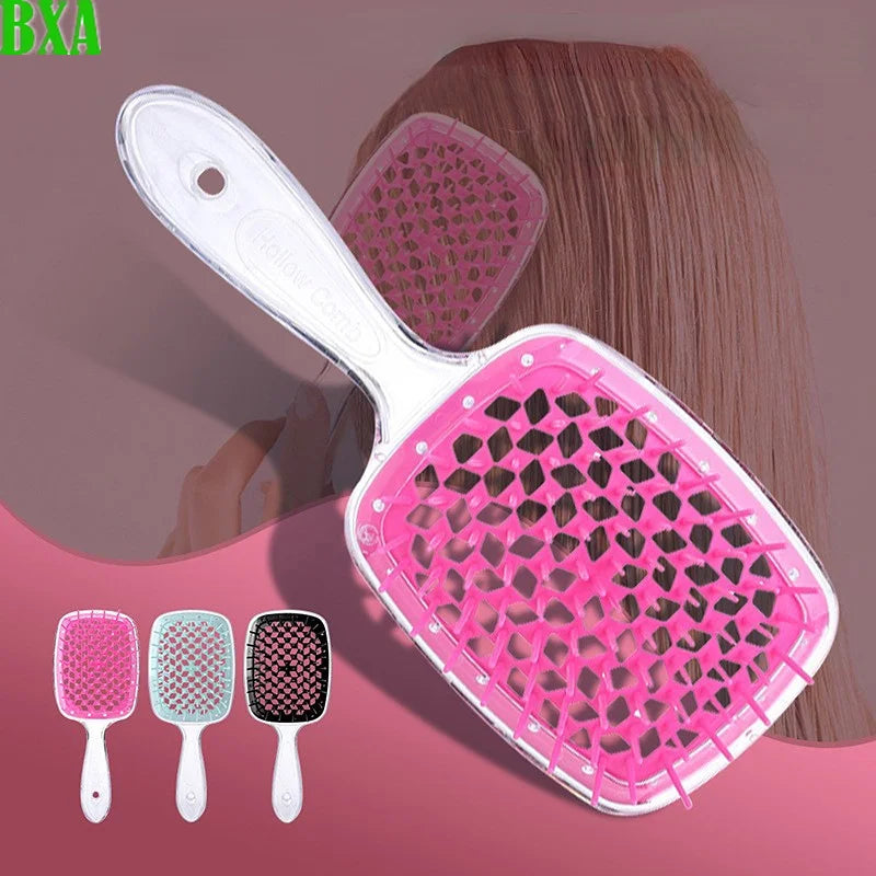 BXA Fluffy Modeling Comb Mesh Comb Hairdressing Hair Smoothing Honeycomb Comb Plastic Massage Comb Dry and Wet Hollow Comb