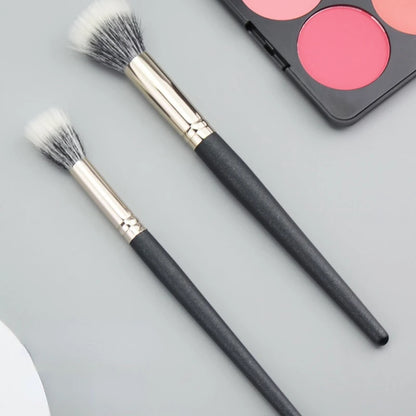 New 6PCS Double Layer Goat Hair Stippling Blush Brush Highlighter Concealer Makeup Brushes Cosmetic Beauty Tools Natural Wood