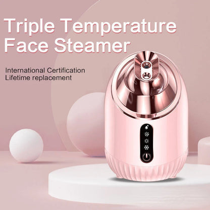 New Face Steamer Cold Hot Warm Double Spray Household Face Cleaning Beauty Salon Spray Hot Sprayer Makeup Face Steamer