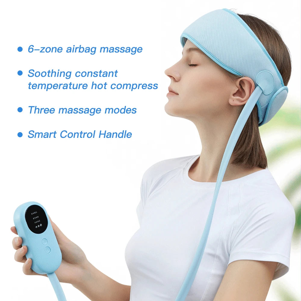 Head Air Bag Massage Headband Electric Air Pressure Massage Head Kneading Migraine Pressure Headache Muscle Relaxation Insomnia