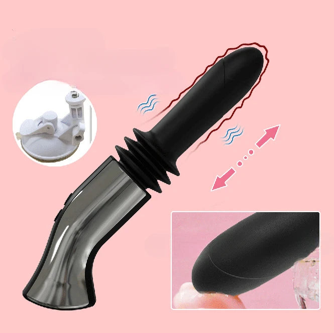 Telescopic Gun Electromechanical Simulation Phallus Female G-spot Stick Masturbation Prop Automatic Pumping & Inserting Sex Toys