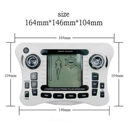 New Electronic EMS Pulse Massager 12 Mode Muscle Stimulator Acupuncture Digital Frequency Physiotherapy Machine Fat Burner