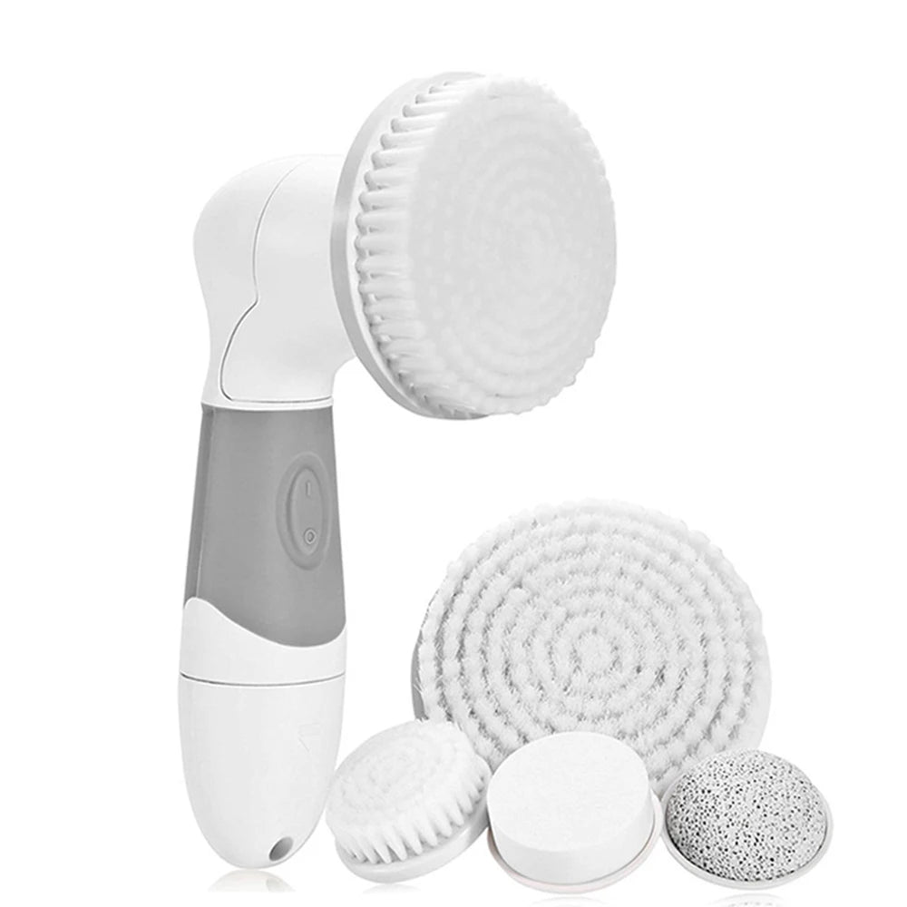 Pro 4 In 1 Facial Cleansing Brush Face Spin Brush Set For Skin Deep Cleaning Remove Blackhead Facial Cleaning Brush Kit