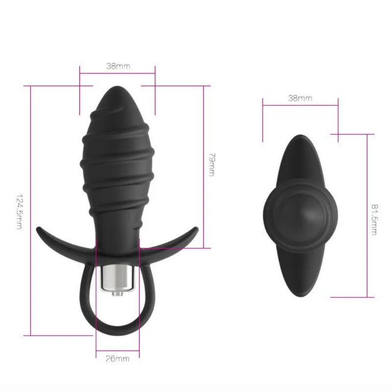 Soft Silicone Vibrating Tread Anal Plug Butt Plug Masturbator Vibrator Teat Sex Toys for Men/Women