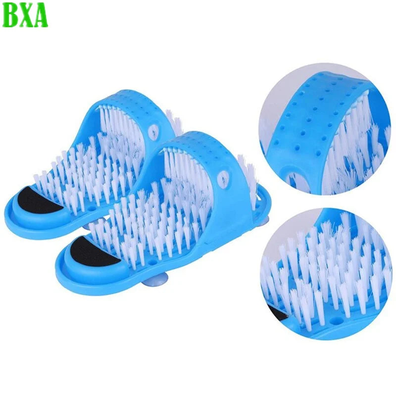 2pcs Plastic Shower Foot Scrubber Massager Cleaner Spa Exfoliating Washer Wash Slipper Bathroom Foot Brushes Remove Dead Skin