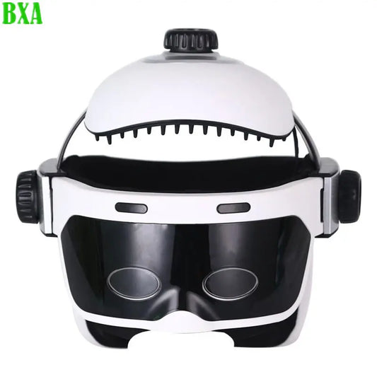 EMS Electric Head Massager Helmet with Eye Massage Air Pressure Vibration Therapy Scalp Relax Hot Compress Bluetooth Music